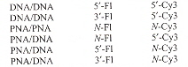 PNA/DNA FRET Combinations